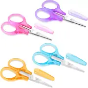 4 Pcs Mini Scissors Small Embroidery Scissors Stainless Steel Scissors with Prot