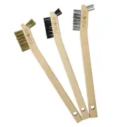 Wire Brush Set for Cleaning 3Pcs Stainless Steel, Nylon, Brass; All Purpose S...