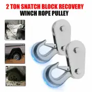 1pc 4000lbs 2 Ton Snatch Block Recovery Winch Rope Pulley Steel Hoist Heavy Duty