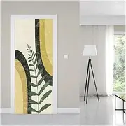 Door Stickers 3D Modern Minimalist Air Door Stickers Painting Art Home Bedroom Wallpaper Decal Removable Waterproof(J,85x215cm)
