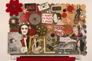 Saw Movie Custom Chipboard Mini Book Album DIY Kit Scrapbook Scary Horror