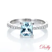 在飛比找ETMall東森購物網優惠-Dolly 18K金 無燒海水藍寶1克拉鑽石戒指