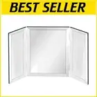 Elegant Silver Framed Tri-Fold Makeup Mirror - Perfect for Dressing & Vanity Use