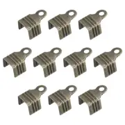 400Pcs Fold Over Cord Ends, 8x11mm Terminators Crimp End Tips Bronze Tone