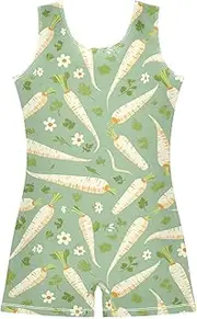 [FRODOTGV] Chic Radish Green Leotards for Girls Gymnastics Toddlers Biketard Tumbling Outfits for Training, Yoga, Tumbling