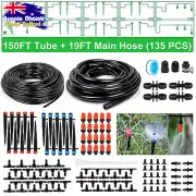 Garden Drip Irrigation Kit | 169FT Watering System | 1/4" Hose Nozzles