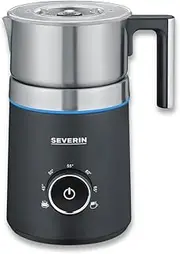 [SEVERIN] SPUMA 700 Induction Milk Frother, Electric Milk Frother without Burning, Dishwasher-safe Milk Frother, Brushed Stainless Steel/Matte Black, SM 3586