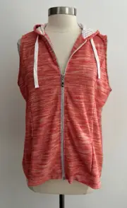 Weekends by Chico's Orange Spacedye Zip Front Hooded Vest sz 3 New NWT