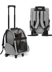KOPEKS Deluxe Backpack Pet Travel Carrier Double Wheels for Pets up to 10lbs NEW