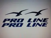 2 PROLINE BOAT DECALS black Marine Vinyl set 50 inch pro line stickers