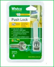 Whitco Sliding aluminum Window Push Lock Silver W2200111