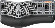 ProtoArc Backlit Bluetooth Ergonomic Keyboard, EK01 Plus Full Size Wireless Split Keyboard with Dual Bluetooth and USB, Cushioned Wrist Rest, Rechargeable, Compatible with Windows/Mac/Android, Grey