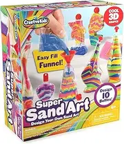Creative Kids DIY Super Sand Art Activity Kit for Kids - Create Your Own Crafts - 10 x Sand Art Bottles, 10 x Vibrant Colored Sand Bags & 1 x Glitter Bag - STEM Playset - Boys & Girls 3 +