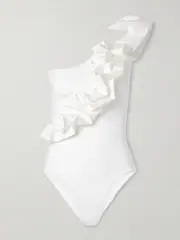 [Maygel Coronel] Maygel Coronel - Elena One-shoulder Ruffled Swimsuit - White - One Size One Size White