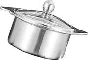 HOMOCONO Hot Pot Mandarin Duck Pot Stovetop Hot Pot Cooking Pots with Glass Lid Hot Pot with Divider Divided Hot Pot Pan Two-flavor Hot Pot Stainless Steel Stock Pot Kitchen Hot Pot