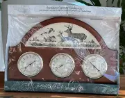 Springfield Decorative Weather Center Barometer Nature Scene Deer Geese Farm