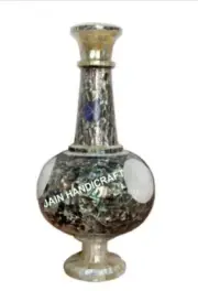 30" Marble Flower Vase Pot paua shell mop Inlay decor home Art & Collectibles