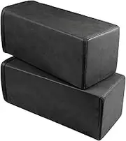 M Mute Touch 2 Pack Couch Arm Rest Pillow, 8''x8''x20'' Leatharie Waterproof Cover, High Density Foam Armrest Cushion, Removable & Washable Elbow Support for Sofa, Bed, and Armchair (Black)
