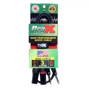 ProX XC-DPXM03 3FT Dual 1/4" TS to Dual XLR Male Cable