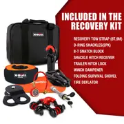 X-BULL Winch Recovery Kit 13PCS With Recovery tracks Snatch Strap Mounting Pins 4WD Truck Blue Gen3.0