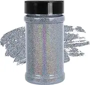 Holographic Glitter Ultra Fine Silver Glitter, 7.05 Oz (200g), Fine Glitter for Resin Crafts Nails Tumblers Slime Cosmetic and Festival Decoration - Laser Silver Glitter Bulk