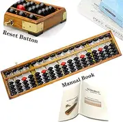 hexing Vintage Style Wooden Abacus Soroban 17 Column(15 in) Math Professional Abacus for Adults Kids with Guide Handbook and Reset Button, Anti-Skid Rubber Feet