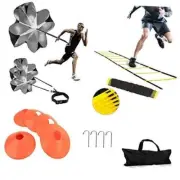 Speed Agility Training Kit-12 Rung 20Ft Agility Ladder, 5 Round Training