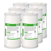 2in1 6 Pack 10x4.5 Sediment Carbon 5μm Water Filter Whole House System Cartridge
