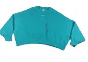 Nike Fleece Oversized Cropped Center Swoosh Crewneck Sweatshirt Sz XL NWT