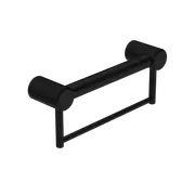 Nero Mecca Care 32mm Grab Rail With Towel Holder 300mm Matte Black NRCR3212BMB