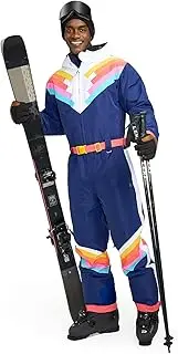 [Tipsy Elves] Retro Snow Suits for Men - Loud Men's Ski Suits - Warm One Piece for Winter