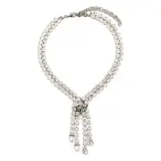 [Alessandra Rich] Alessandra Rich Crystal-embellished Fringed Necklace ONE SIZE SILVER/WHITE