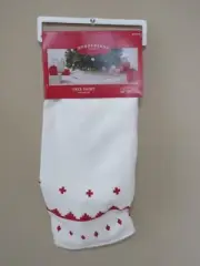 New Wondershop Scandi Christmas Tree Skirt 42"-54" Red/White