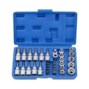 34-Piece Drive Star and E Torx Bit Socket Set for Mechanics
