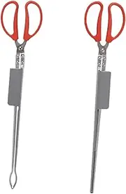 FELTECHELECTR 2pcs Kitchen Accessory Fishing Plating Fish Grips Tongs for Crab Clip Sturdy EEL Clamp Scissor Design Clip Multi-Function Tong Lobster Tong Silver Stainless Steel