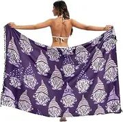[RPLIFE] Purple Gnomes Bathing Suit Cover Sarong Wrap, Tassel Beach Sarong for Summer Pool/Beach, Large, Purple Gnomes, Medium