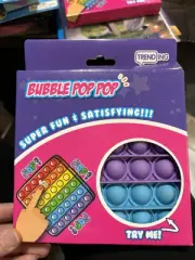 Push Pop Squishers Multicolor Square Fidget Sensory Toy Pink Purple Blue