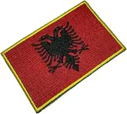 [BR44] BP0221V21 Albany Country Flag Embroidered Patch Gold Border Uniform Kart Kimono, Hook Fasteners Attach to Tactical Hats and Gears