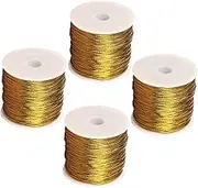 Rolls Gold Twine Elastic Cord Christmas Decor Ornament String for Packaging Wrapping
