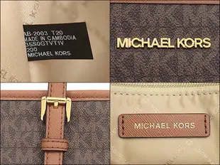 MICHAEL KORS 經典老花托特包 防刮PVC皮革 側/肩背包 手提包 M50957 深咖啡色MK(現貨)▶指定Outlet商品5折起☆現貨