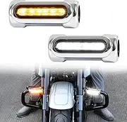 VEISUTOR Highway Bar Driving Light for Harley, Chrome Highway Guard Crash Bar Light w/DRL & Turn Signal Light for Harley Road Glide Ultra Limited 2014-2023; Street Glide CVO 2024