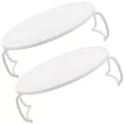 2 Pcs Stoneware Wave Microwave Cooker Stand Shelf Microwaves Steamer