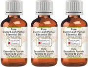 Greenwood Essential Pure Curry Leaf (Patta) Essential Oil (Murraya koenigii) Steam Distilled for Personal Care (Pack of Three) 100ml X 3 (10oz)