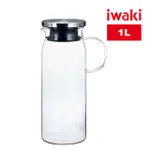 【IWAKI】耐熱玻璃金屬蓋把手水壺 1L