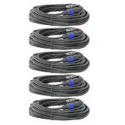 5 PACK 50 FT foot 1/4 mono male plug to speakon compatible speaker cables DJ PA
