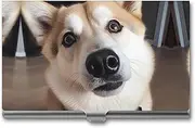 [VFMKT] Slim Metal Business Card Holder Portable Business Card Case Pocket Name Card Holder Animal Dog Photo Wallet for Men Women Office Travel