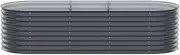 Green Fingers Garden Bed Galvanized Steel Planter Box, 320 x 80 x 56cm Oval Gardening Supplies Plant Containers Patio, Elevated Raised Beds Rectangle for Vegetables Flowers Herbs