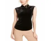 Anne Klein Women's Cap Sleeve Turtle Neck Top Black Size Small