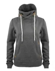 Leehanton Ladies Fleece Lined Pullover Sweatshirt Dark Grey LARGE NEW WITH TAG