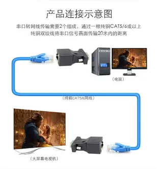 DB9轉RJ45轉接頭RS232插頭db9延長器9針串口轉rj45網口轉232轉換